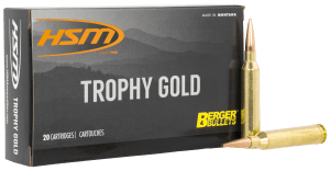 HSM 65X284130VLD Trophy Gold Extended Range 6.5x284 Norma 130 gr Berger Hunting VLD Match 20rd Box
