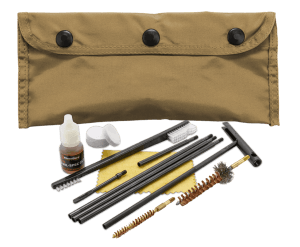 KleenBore POU302T Modular Cleaning Kit Coyote Tan Multi-Caliber Handgun/Rifle Bronze/Nylon Bristles Nylon Case