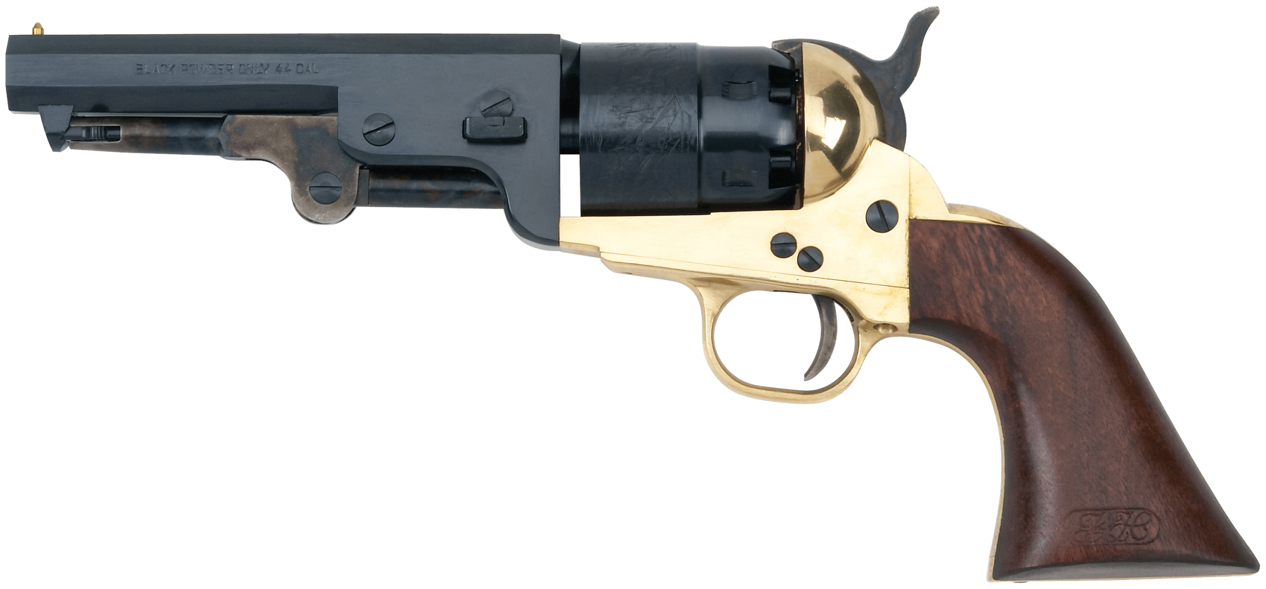 Pietta PF51BR44512 1851 Sheriff 44 Cal 5.50" 6rd Shot Brass Frame Blued Cylinder Blued Octagon Barrel Walnut Grip