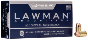 Speer 53979 Lawman  45 GAP 185 gr Total Metal Jacket Flat Nose 50rd Box