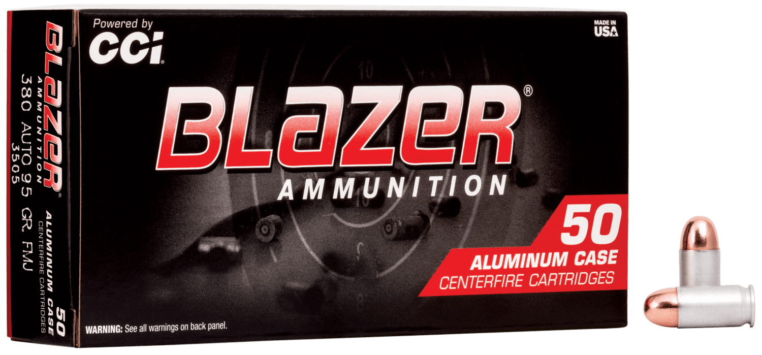 CCI 3505 Blazer Handgun 380ACP 95gr Total Metal Jacket 50rd Box CCI 3505 Blazer Handgun 380ACP 95gr Total Metal Jacket 50rd Box
