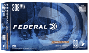 Federal 308B Power-Shok  308Win 180gr Jacketed Soft Point 20rd Box