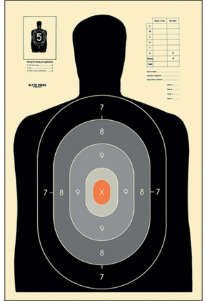 Action Target B27EPROS100 Qualification Pros Silhouette Paper Hanging 23″ x 35″ Black/Gray/White 100rd Box