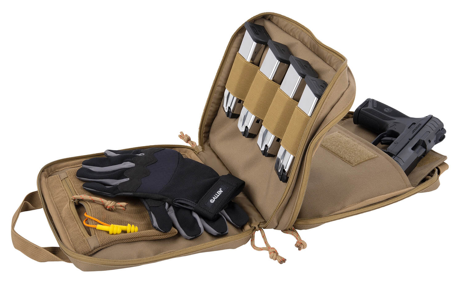 Tac Six 10816 Crew Tactical Pistol Case Coyote 600D Polyester 2 Handguns Tac Six 10816 Crew Tactical Pistol Case Coyote 600D Polyester 2 Handguns