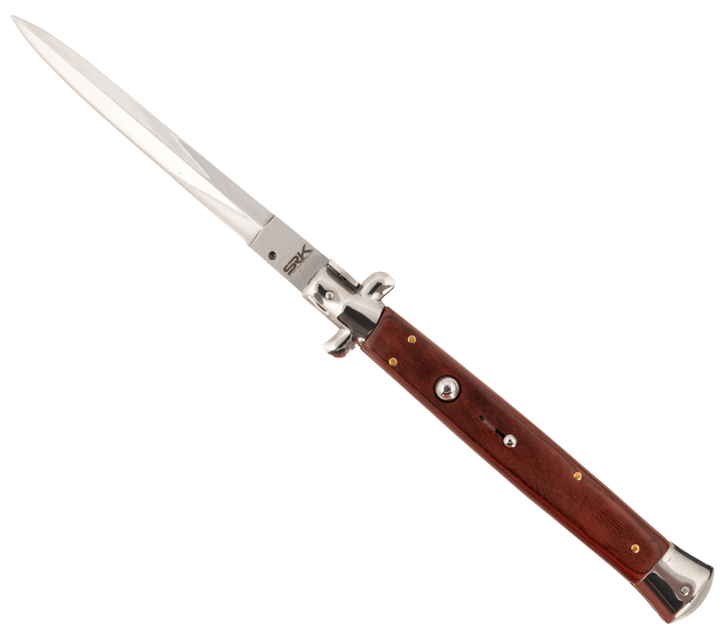 Steel River Knives CIRWD Spartan 6 Italian Dagger Polished Blade 7″ Red Wood Handle Side Open” Steel River Knives CIRWD Spartan 6 Italian Dagger Polished Blade 7″ Red Wood Handle Side Open”