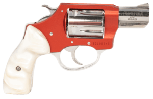 Charter Arms 53826 Chic Lady  38 Special 5 Shot 2″ High Polished Stainless Barrel & Cylinder  Red Anodized Aluminum Frame  White Pearlite Grip  Exposed Hammer