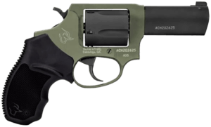 Taurus 260531F Defender 605  SA/DA 357 Mag/38 Special +P 5rd 3″  Black Barrel/Cylinder  Sniper Green Frame  Black Hogue Rubber Grip  Fixed Front Sight