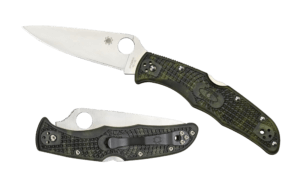 Spyderco C10ZFPGR Endura 4 Lightweight 3.80″ Folding Plain Satin VG-10 SS Blade/Zome Green Bi-Directional Texturing FRN Handle Includes Pocket Clip
