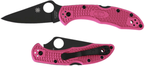 Spyderco C11FPPNS30VBK Delica 4 Lightweight 2.90″ Folding Plain Black TiCN CPM S30V SS Blade/Pink Textured w/Black Accents FRN Handle Includes Pocket Clip