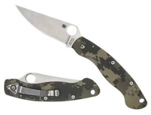 Spyderco C36GPCMO Military  4″ Folding Clip Point Plain Stonewashed CPM S30V SS Blade/ Digital Camo G10 Handle Includes Pocket Clip