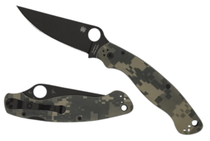 Spyderco C36GPCMOBK2 Military 2  4″ Folding Plain Black DLC CPM S30V SS Blade/ Digital Camo G10 Handle Includes Pocket Clip