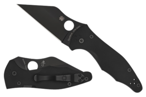 Spyderco C85GPBBK2 Yojimbo 2  3.20″ Folding Wharncliffe Plain Black DLC CPM S30V SS Blade/Black Textured G10 Handle Includes Pocket Clip