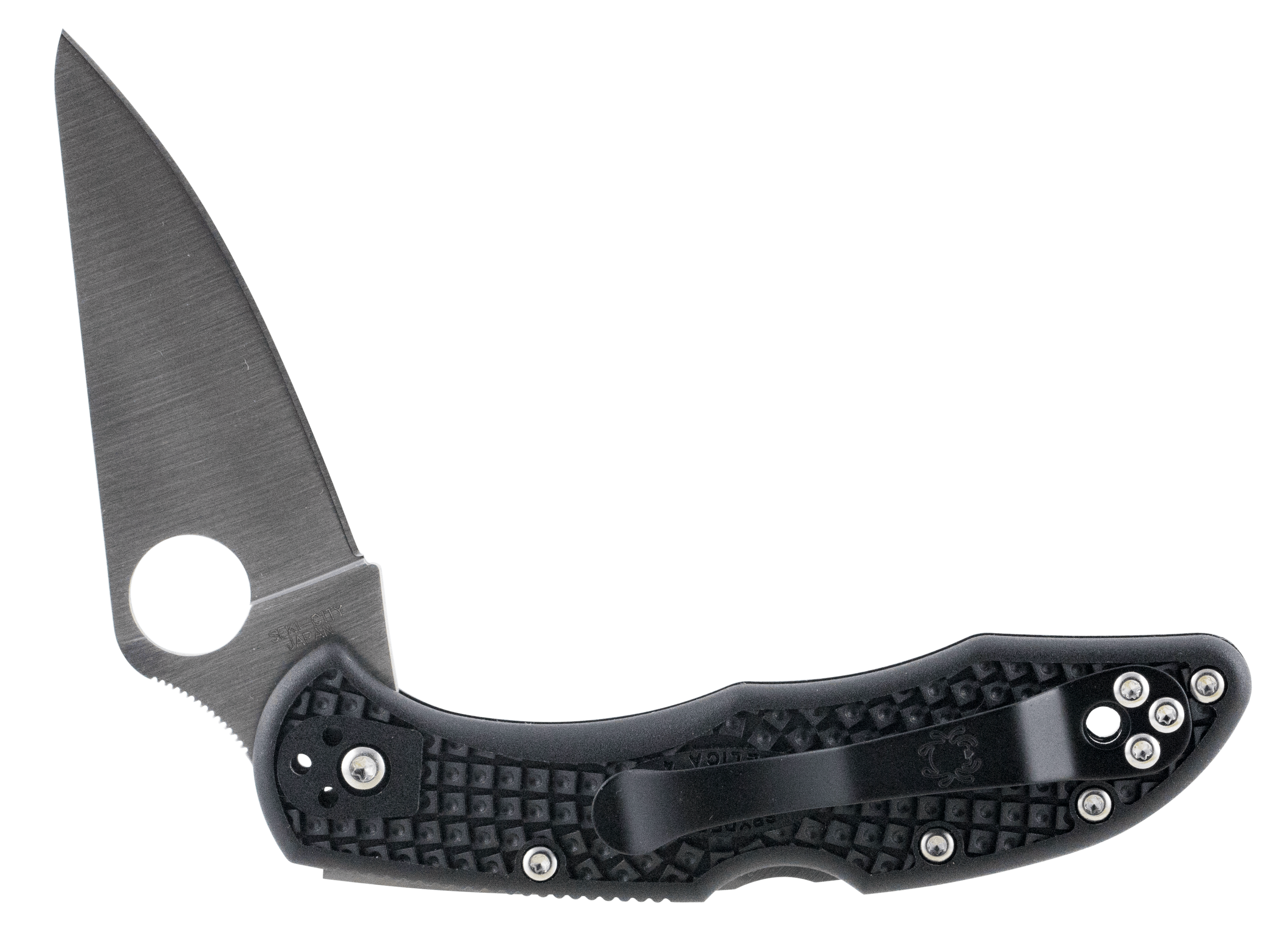 Spyderco C11FPBK Delica Folder 2.875″ VG-10 Flat Ground Plain Edge Fiberglass Reinforced Nylon Black Spyderco C11FPBK Delica Folder 2.875″ VG-10 Flat Ground Plain Edge Fiberglass Reinforced Nylon Black