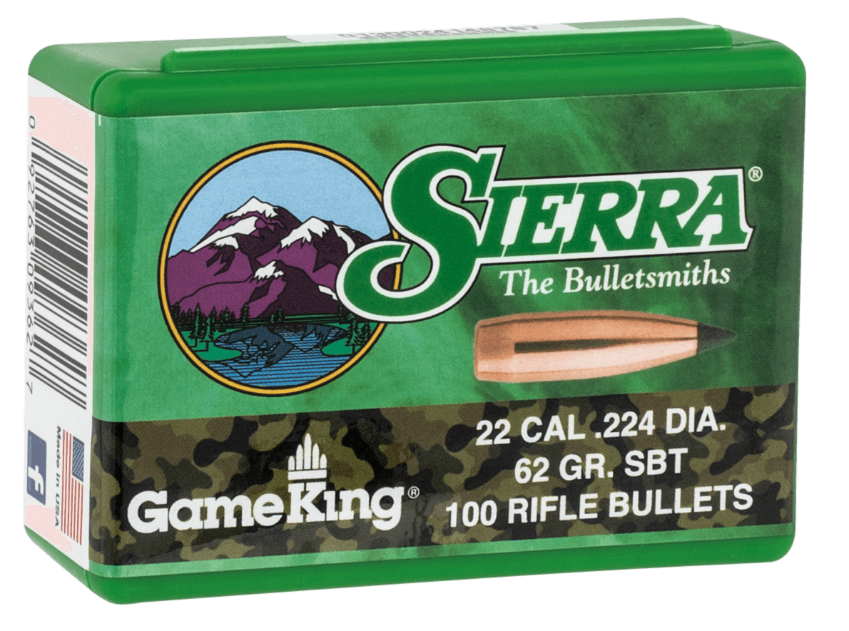 Sierra 9362 GameKing .224 62 gr Spitzer Boat Tail/ 100rd Box Sierra 9362 GameKing .224 62 gr Spitzer Boat Tail/ 100rd Box