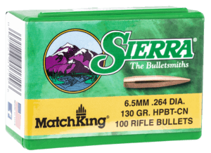 Sierra 1729 MatchKing  6.5 Creedmoor .264 130 gr Hollow Point Boat Tail/ 100rd Box