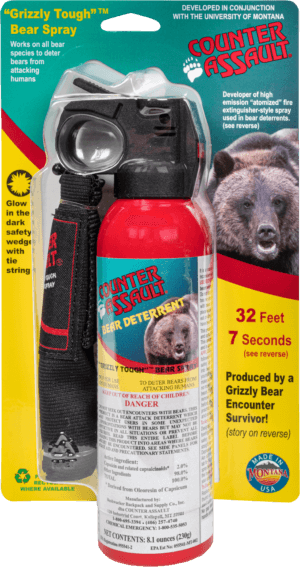 Counter Assault 15067025 Bear Spray Capsaicin Range 32 ft-7 Seconds 8.10 oz Includes Holster