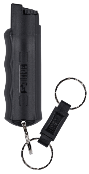 Sabre HC14BKUS02 Pepper Spray Red USA Formula Spray With Quick Release Key Ring 25 Bursts Range 10 ft Black