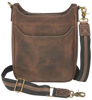 Gun Toten Mamas/kingport GTMCZY17 CrossBody Mail Pouch Brown Leather Includes Standard Holster