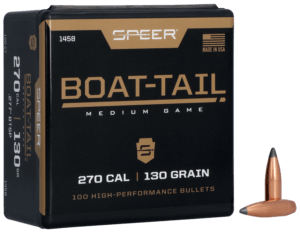 Speer 1458 Boat-Tail  270 Cal .277 130 gr Spitzer Boat Tail Soft Point 100rd Box/ 5 Case
