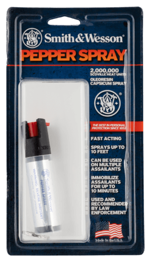 S&W Pepper Spray 1251 Pepper Spray  OC Pepper Range 10 ft 0.75 oz Clear Includes Keycap
