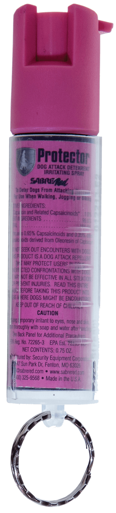 Sabre SRPNBCPKR02 Dog Spray Capsaicin Range 12 ft 0.75 oz Pink Includes Key Ring Sabre SRPNBCPKR02 Dog Spray Capsaicin Range 12 ft 0.75 oz Pink Includes Key Ring