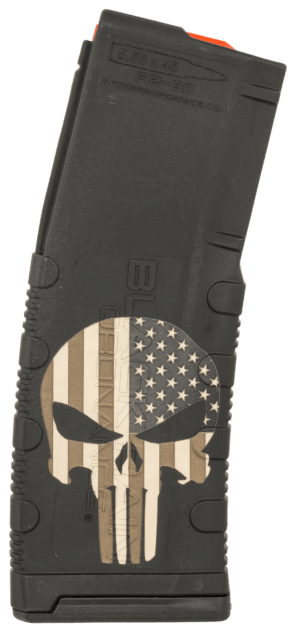 Black Rain Ordnance MAG30PUNISHW/FLAG Magazine 30rd 223 Rem/5.56 NATO Punisher American Flag Engraving Fits AR-15 Platform Black Rain Ordnance MAG30PUNISHW/FLAG Magazine 30rd 223 Rem/5.56 NATO Punisher American Flag Engraving Fits AR-15 Platform