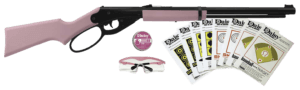 Daisy 994999403 Carbine Fun Kit Spring Piston  177 BB 350 fps  Black Rec  Pink Synthetic Furniture  Includes Glasses/350rd Ammo/Target