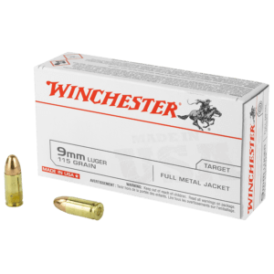 Winchester Ammo SG9W50 USA 9mm Luger 115 gr Full Metal Jacket 50rd Box Winchester Ammo SG9W50 USA 9mm Luger 115 gr Full Metal Jacket 50rd Box