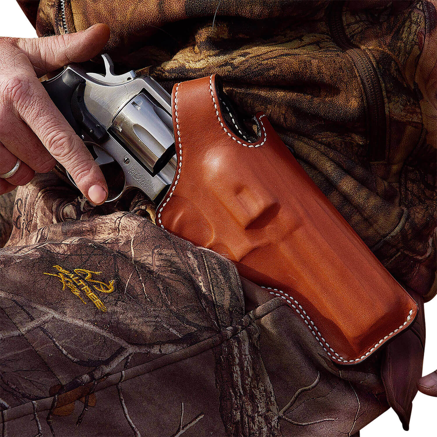 DeSantis Gunhide 016TC34Z0 Dual Angle Hunter OWB Tan Leather Belt Slide Fits S&W L Frame 6 Right Hand" - Image 2