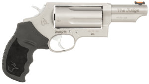 Taurus 24410P39MAG Judge T.O.R.O Magnum Compact Frame 45 Colt (Long Colt)/410 Gauge 5rd 3″ Matte Stainless Steel Barrel  Cylinder & Frame  Black Rubber Grip  Transfer Bar Safety  Exposed Hammer