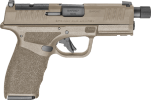 Springfield Armory HCP9449FTOSPLC Hellcat Pro OSP 9mm Luger 10 1  4.40″ Black Melonite Hammer Forged Threaded Barrel  Flat Dark Earth Cerakote Optic Ready/Serrated Steel Slide  Flat Dark Earth w/Black Controls Polymer Frame w/Picatinny Rail  Adaptive Text
