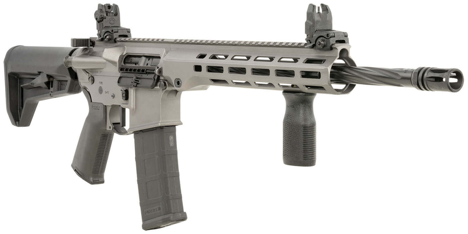Maxim Defense MXM49734 MD15 L 5.56x45mm NATO 30+1 16" Fluted Barrel Sniper Gray Rec/M-LOK Handguard Black Magpul Furniture SL-K Stock MBUS Sights Blackout Defense Flat Trigger - Image 3