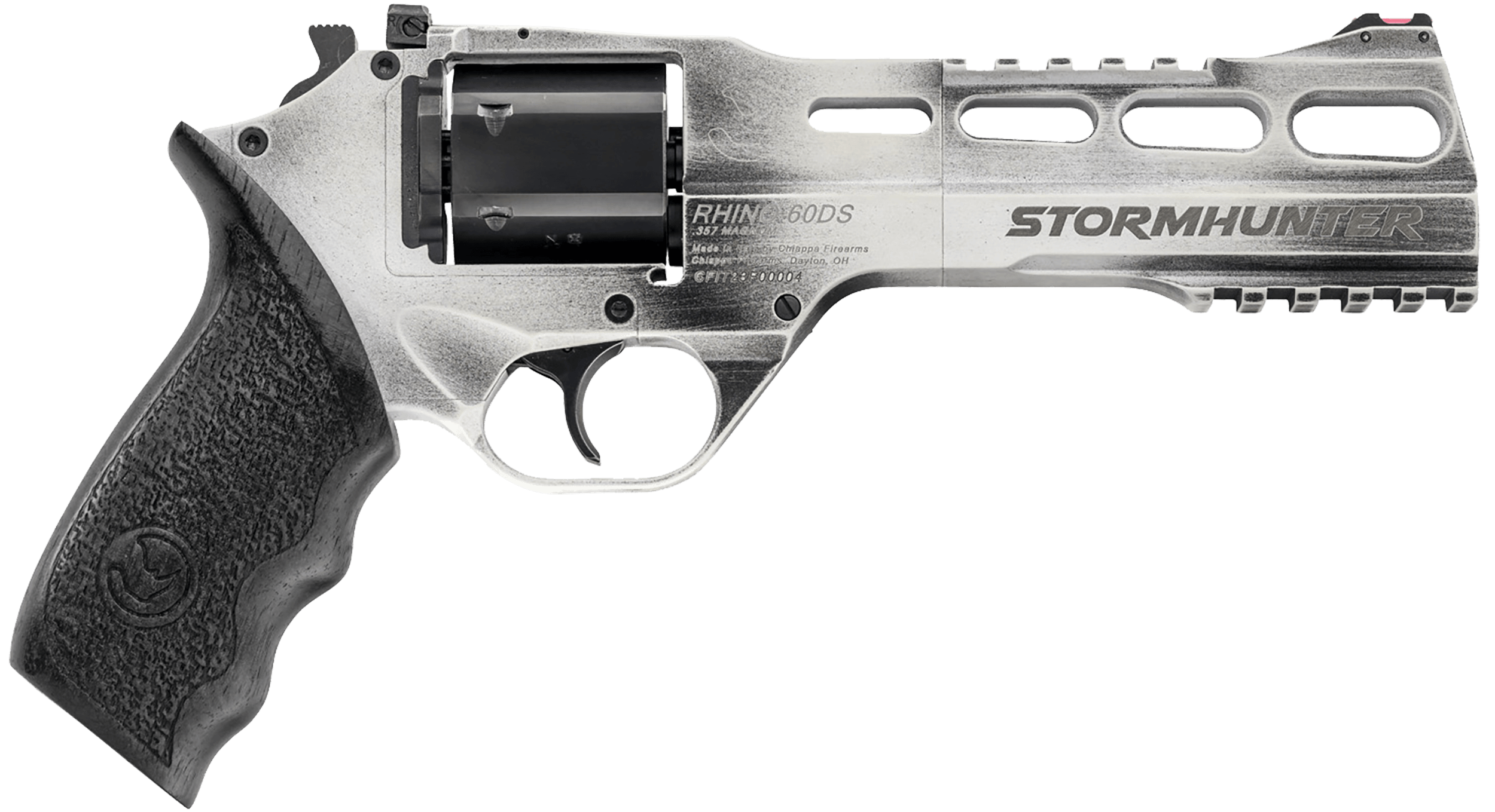 Chiappa Firearms 340334 Rhino 60DS Limited Edition 357 Mag 6 Shot 6" Stormhunter (White) Steel Vent Rib Barrel Cylinder & Aluminum Frame Black Walnut Grip Hammer Safety
