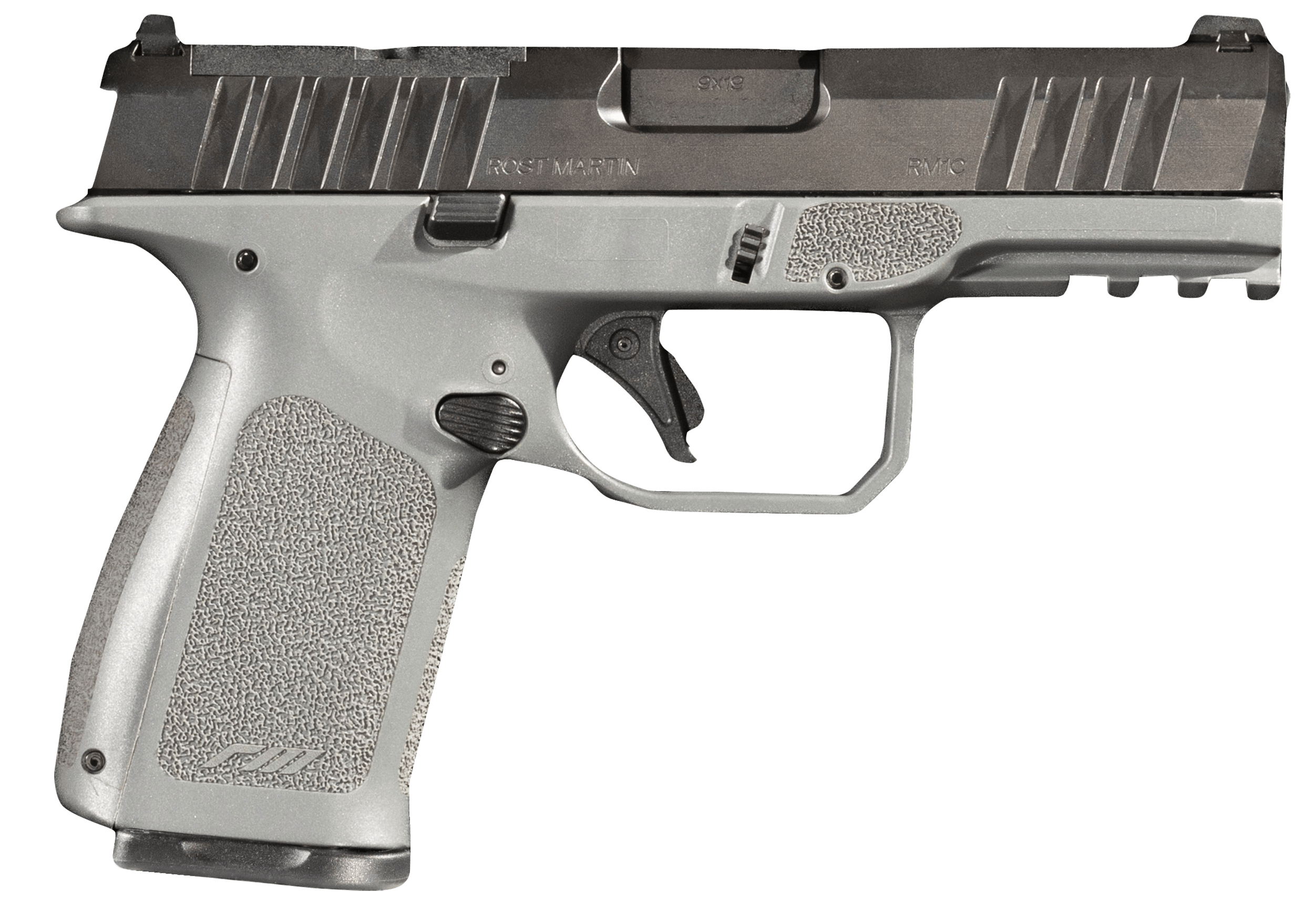 Rost Martin RM1CGRYOS RM1C Compact Frame 9mm Luger 15+1/17+1 4″ Black Steel Barrel Black Tenifer Optic Ready/Serrated Steel Slide Stone Gray Polymer Frame w/Picatinny Rail & RGT Grip Ambidextrous Rost Martin RM1CGRYOS RM1C Compact Frame 9mm Luger 15+1/17+1 4″ Black Steel Barrel Black Tenifer Optic Ready/Serrated Steel Slide Stone Gray Polymer Frame w/Picatinny Rail & RGT Grip Ambidextrous