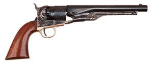 Cimarron CA040 1860 Army Cut For Stock .44 Cal 6 Shot  8″ Blued Round Steel Barrel  Blued Fluted Cylinder  Color Case Hardened Steel Frame  Smooth Walnut Grip  Exposed Hammer
