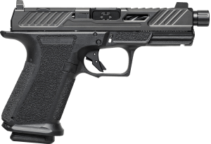 Shadow Systems SS1010 MR920 Elite Compact 9mm Luger 15+1 4 Black Nitride Match Grade/Spiral Fluted/Threaded Barrel Black Nitride Optic Cut/Serrated/Window Cut Stainless Steel Slide Black Polymer Frame w/Beavertail & Picatinny Rail"