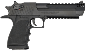 Magnum Research DE44L6IMB Desert Eagle Mark XIX L6 44 Mag 8+1  6″ Black Steel w/Integral Muzzle Brake & Picatinny Rail Barrel  Black Serrated Carbon Steel Slide  Black Anodized Aluminum Frame w/Beavertail & Picatinny Rail  Black Hogue Finger Grooved Grip