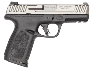 Smith & Wesson 13931 SD9 2.0  Compact Frame 9mm Luger 16+1  4 Stainless Steel Barrel  Satin Stainless Steel Serrated Slide  Black Polymer Frame w/Picatinny Rail  Black Textured Polymer Grip”