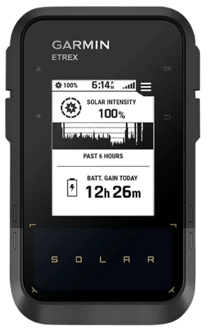 Garmin 0100278200 eTrex Solar GPS/Smart Features  28MB Memory Black 2.20″ Transflective/Monochrome Display  Compatible w/Garmin Explore App