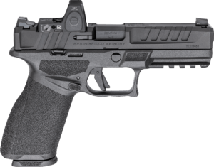 Springfield Armory EC9459BU15 Echelon  9mm Luger 15+1  4.50″ Black Melonite Hammer Forged Barrel  Black Melonite Optic Ready/Serrated Slide  Black Polymer Frame w/Picatinny Rail  Tactical U-Notch/Tritium Sight  Ambidextrous