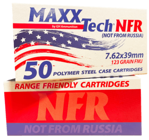 MaxxTech MTNFR762 Full Metal Jacket (FMJ) 7.62x39mm 123 gr Full Metal Jacket (FMJ) 50rd Box MaxxTech MTNFR762 Full Metal Jacket (FMJ) 7.62x39mm 123 gr Full Metal Jacket (FMJ) 50rd Box