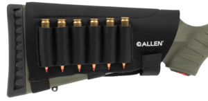 Allen 18427 Buttstock Shell Holder  Black Neoprene .223-300 Win Magnum Capacity 6rd Velcro Mount