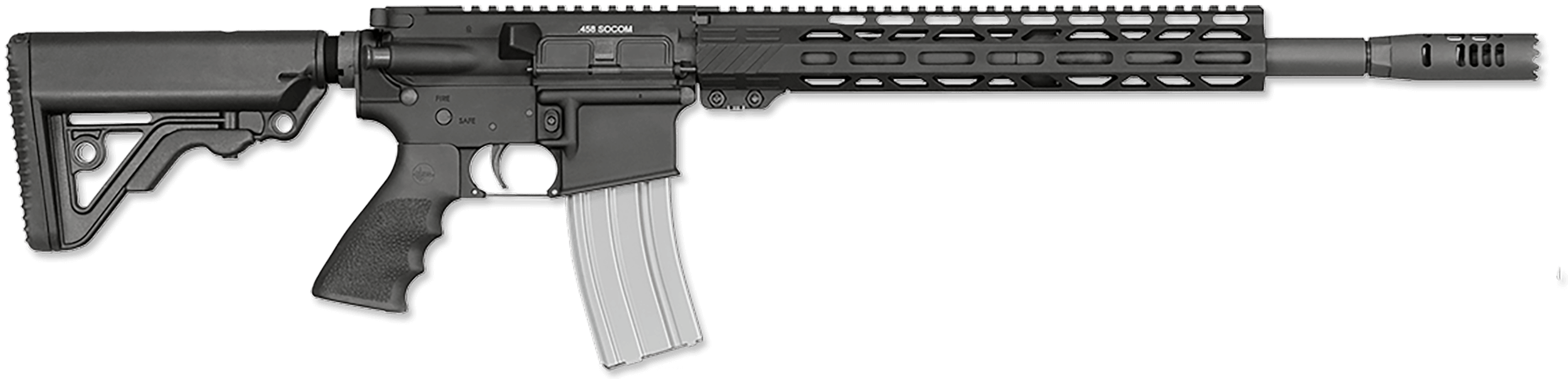 Rock River Arms SOC1820V1 LAR-15M Carbine 458 SOCOM 30+1 16" Black Threaded Bull Barrel Black Steel Receiver 13" MLOK Compatible Extended Free Float Handguard Black 6 Position Stock Black Hogue Rubber Grip