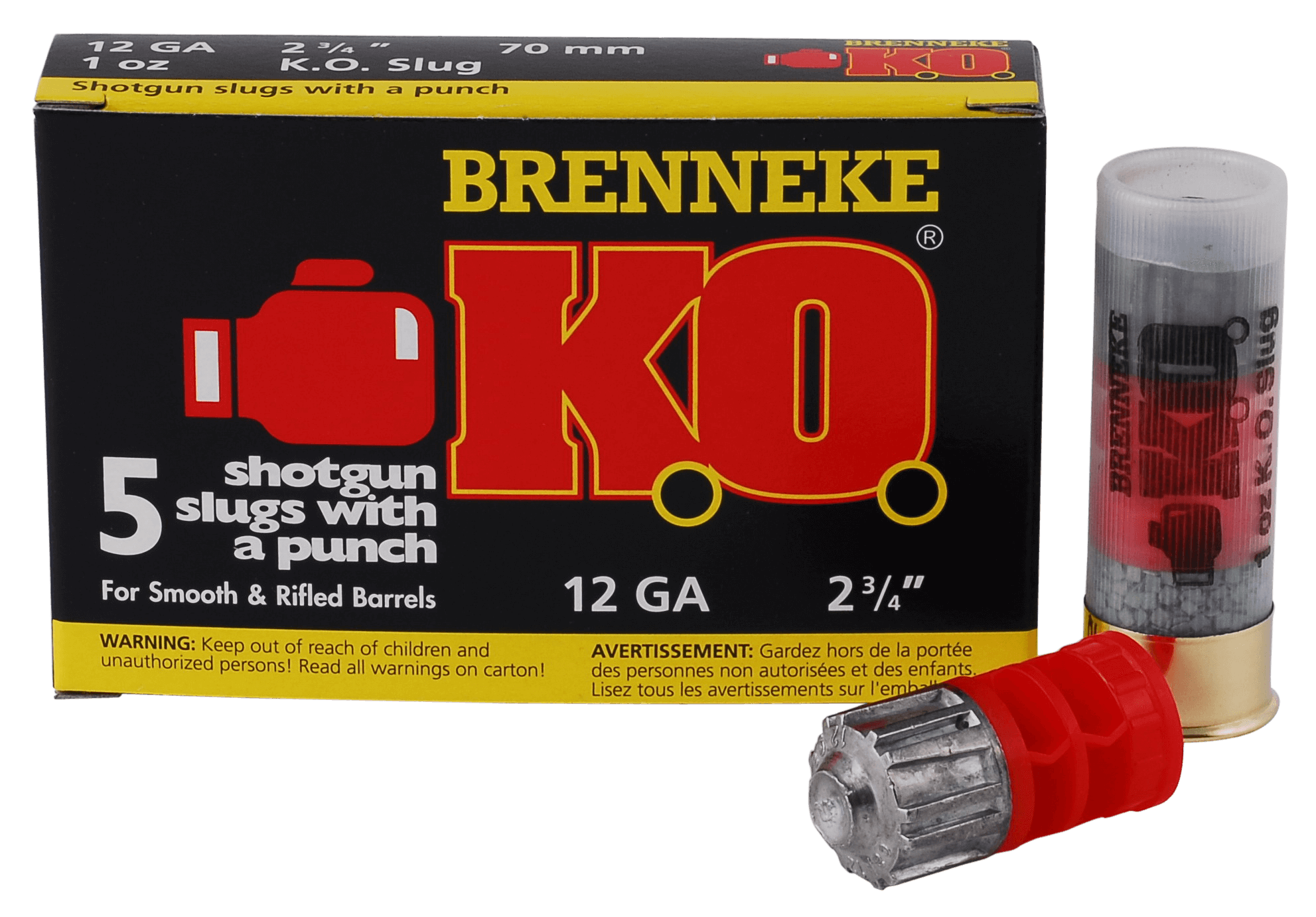 Brenneke SL122KO K.O. 12Gauge 2.75″ 1oz Slug Shot 5 Per Box Brenneke SL122KO K.O. 12Gauge 2.75″ 1oz Slug Shot 5 Per Box