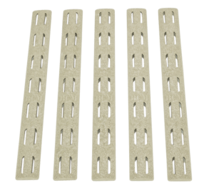 BCM KMRRPFDE5 KeyMod Rail Panel Kit  AR-15 Flat Dark Earth Polymer 5 Pack