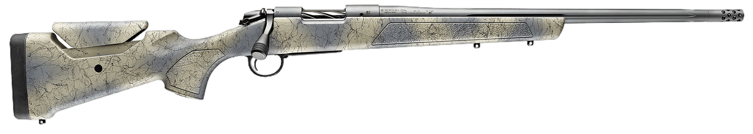 Bergara Rifles B14L802 B-14 Wilderness Sierra 270 Win 4+1 22" Sniper Gray Cerakote #5 Fluted Threaded Barrel Sniper Gray Cerakote Steel Receiver Wilderness Camo w/Black Webbing Fixed w/SoftTouch Synthetic Stock