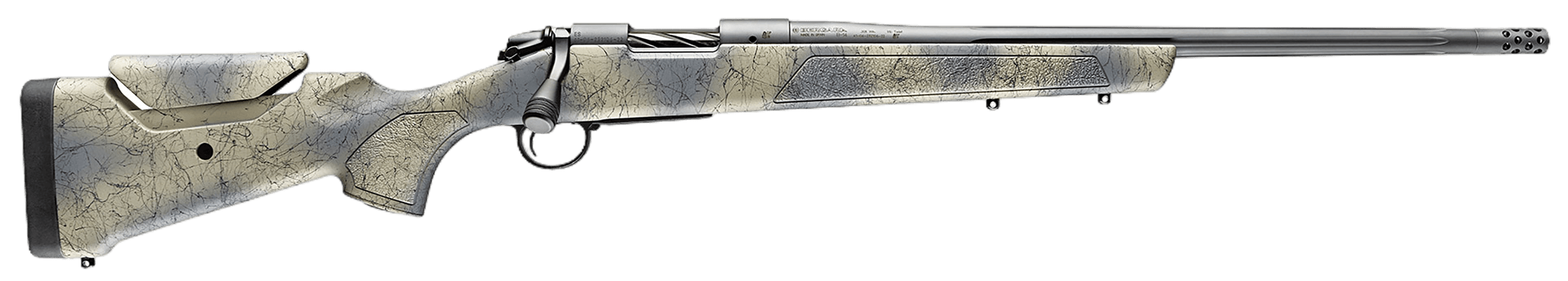 Bergara Rifles B14LM808 B-14 Wilderness Sierra 300 PRC 3+1 22" Sniper Gray Cerakote #5 Fluted Threaded Barrel Sniper Gray Cerakote Steel Receiver Wilderness Camo w/Black Webbing Fixed w/SoftTouch Synthetic Stock