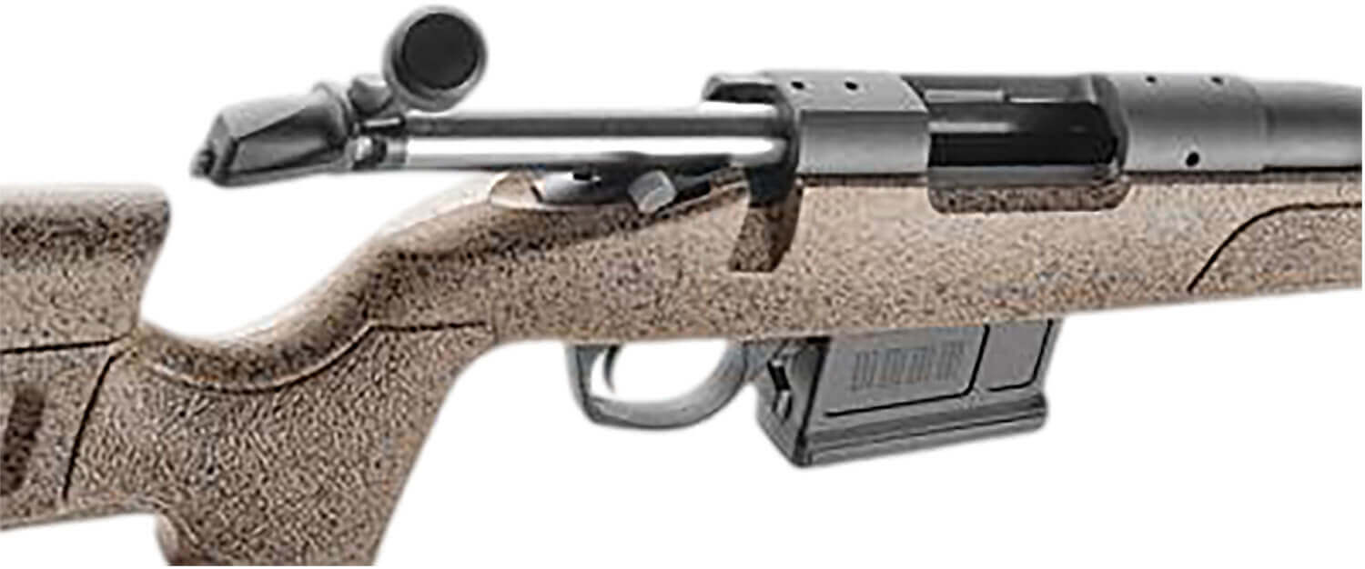 Bergara Rifles B14LM3713LC B-14 HMR 7mm PRC 5+1 24" Graphite Black Cerakote #6 Contour Threaded Barrel Graphite Black Cerakote Drilled & Tapped Steel Receiver Black/Brown Speckled Adj HMR Mini-Chassis Synthetic Stock Left Hand - Image 2