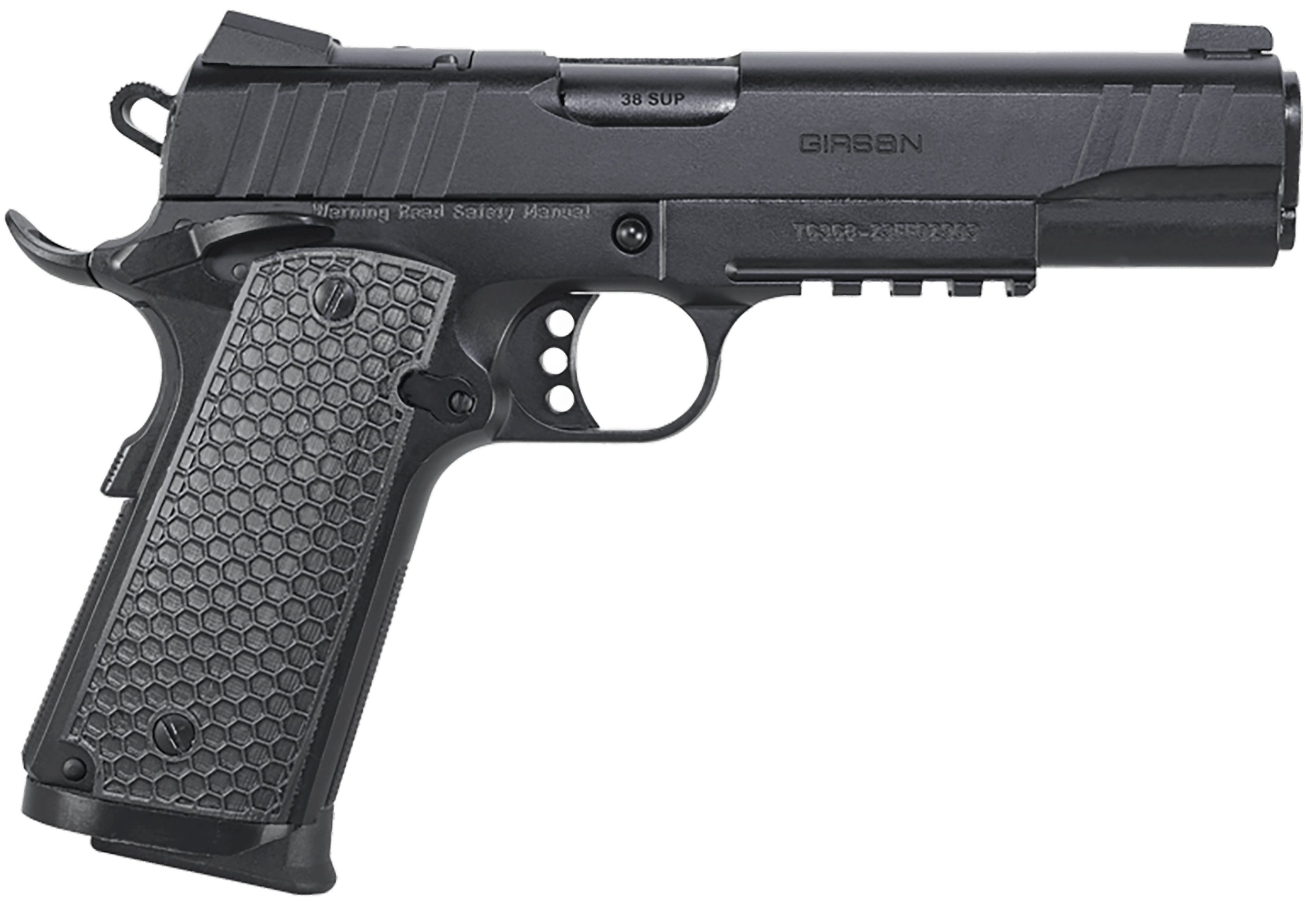 EAA GIRSAN 391047 MC1911 S Influencer Full Size 45 ACP 8+1 5" Blued Steel Barrel Black Optic Ready/Serrated Steel Slide & Frame w/Picatinny Rail & Beavertail Black Polymer Grip