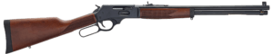 Henry H015360BH Single Shot  360 Buckhammer 1rd 22″  Blued Barrel/Rec  Walnut Furniture  Brass Bead & Leaf Sight